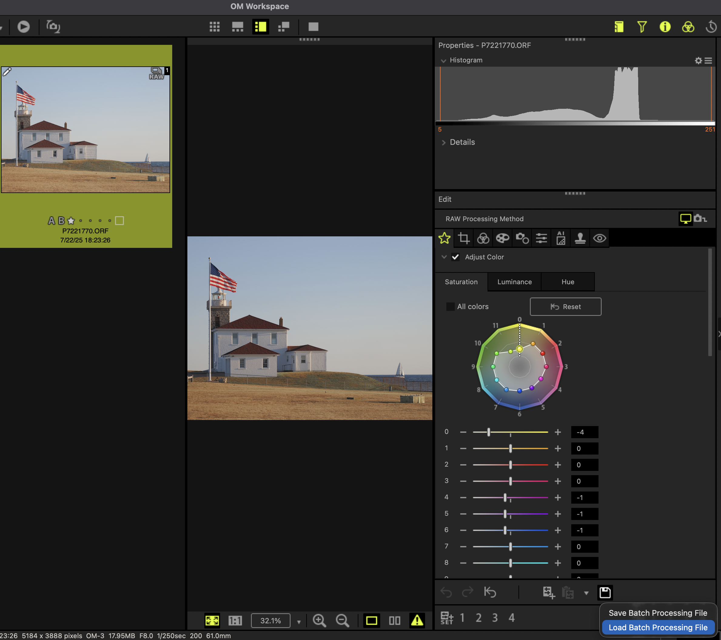 OM Workspace: loading an .OES preset file